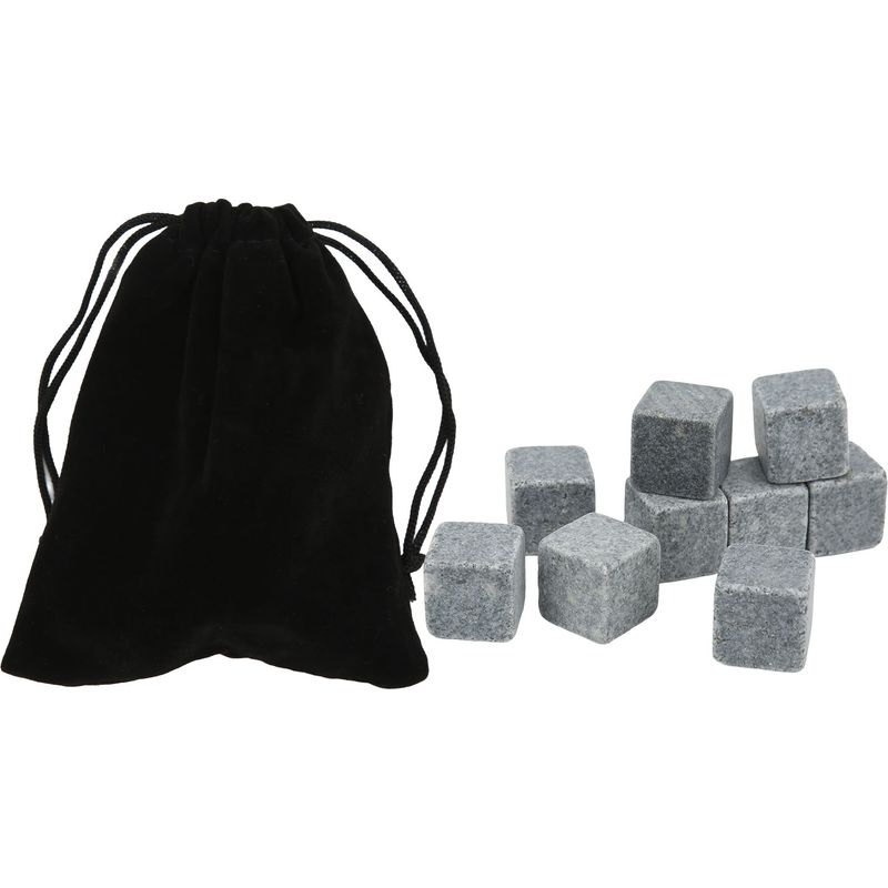 Cm Große Whisky-eiswürfel Aus Granit, Set Mit 9 Eiswürfeln Für Spirituosen, Geschenkset Mit Flanellbeutel Für Gin, Wodka Und Wein.