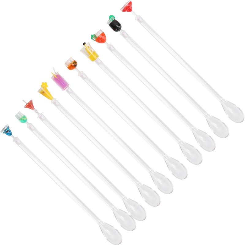 Set Mit 10 Niedlichen Rührstäbchen Für Cocktails, Bar- Und Küchenaccessoires.