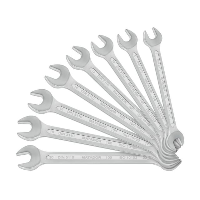 MAT 0100 9080 - Maulschlüsselsatz, SW 6-22 , 8-teilig, DIN 3110