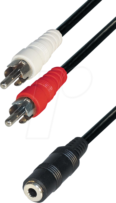 MATR A38-0,2 - 2x Cinch Stecker zu 3,5 mm Stereo Klinken Buchse, 0,2 m