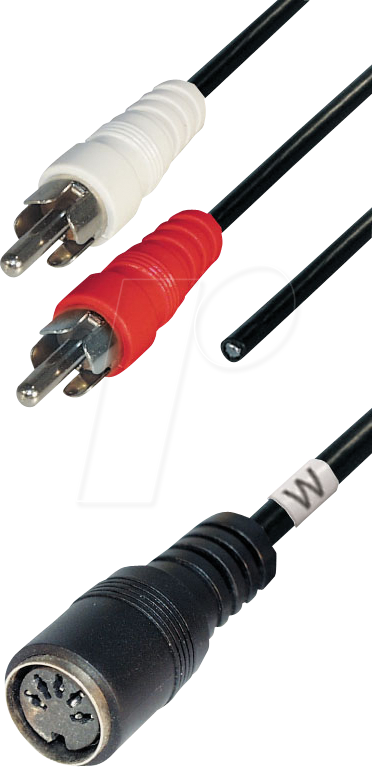 MATR A35 - 2x Cinch Stecker + Masse zu 5 pol. DIN Buchse, 0,2 m