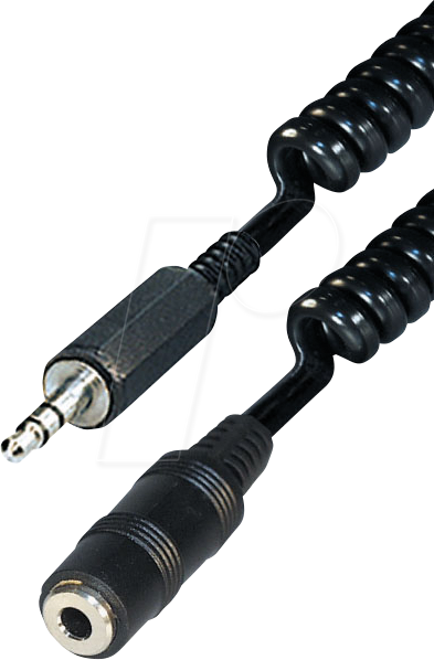 MATR A94L - Spiralkabel, 3,5 mm Klinkenstecker auf Buchse, 3 m