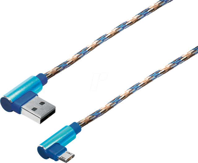 MATR M8L - Sync- & Ladekabel, USB A -> Micro, 1,0m, gew., blau