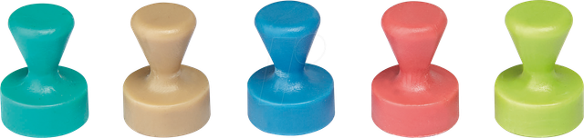 MAUL 6168499 - Magnete, 12 mm, farbig sortiert, 10 Stück