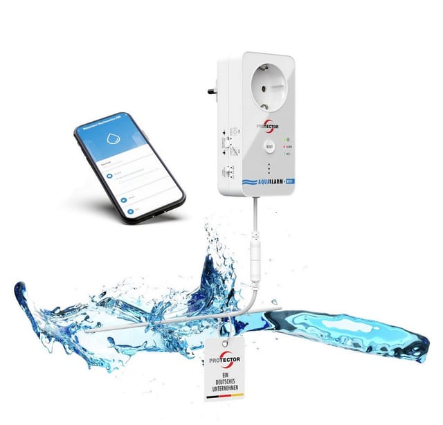 ME WA-14 - Wassermelder mit Steckdose, WLAN, Detektor-Kabel