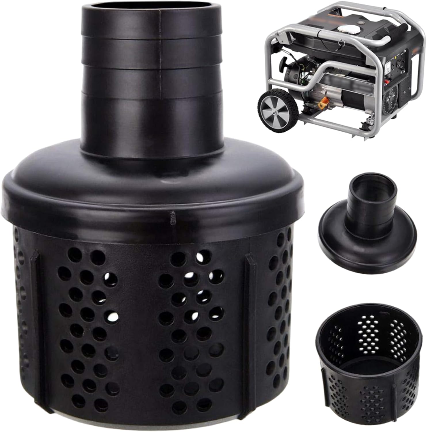 Saugschlauchsieb, 3 Schwarze Kunststoff-wasserschlauchfilter, Umweltfreundliches Schmutzwasser-abflusssieb, Für Pumpe, Schwimmbad, Teich, Garten