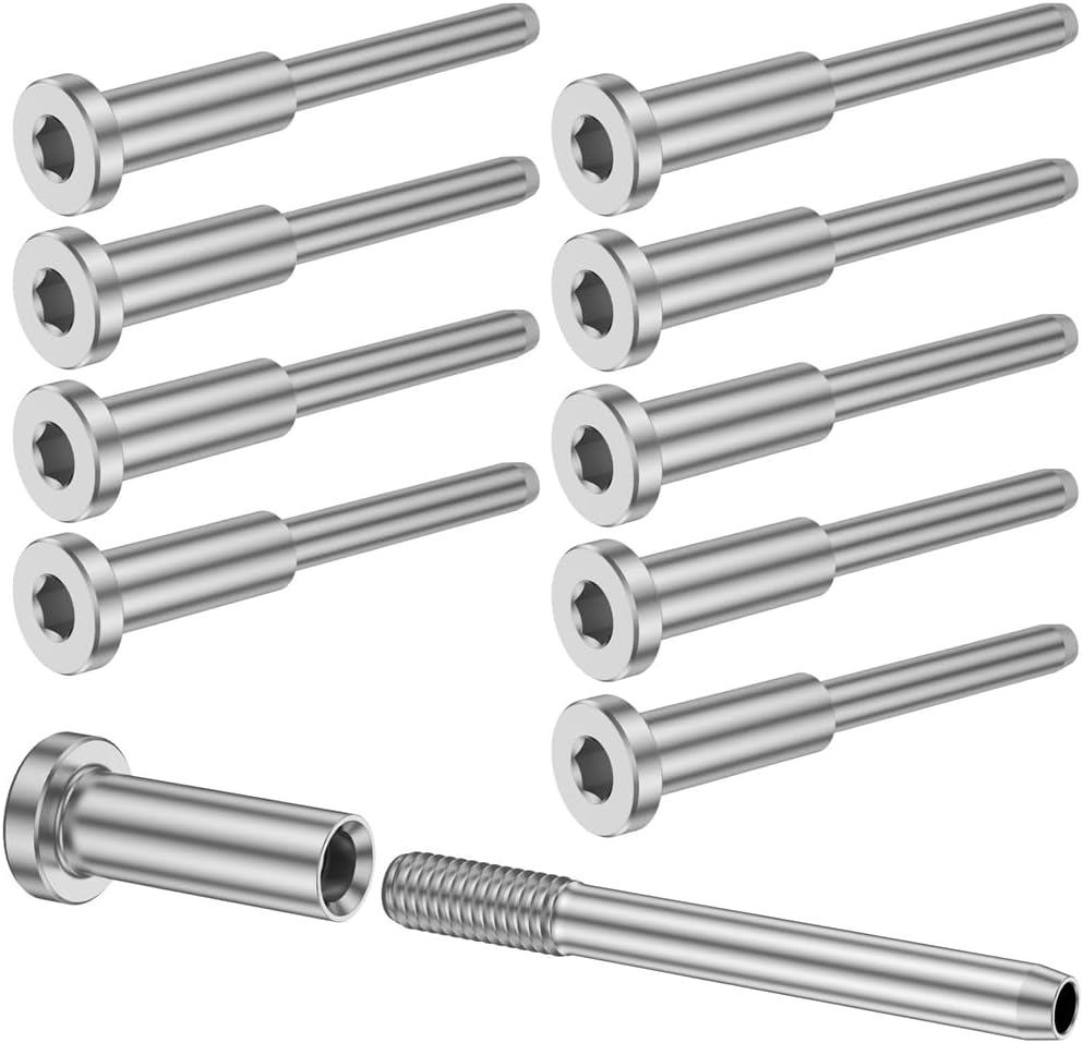 10-teiliges Kabelgeländer-set, Crimpbolzen-endkappen Für Kabelgeländer, Crimp-spannsystem Für Holz