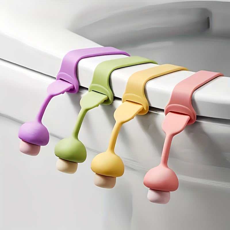 Toilettensitzgriffe (4er-set) - Aus Silikon, Zum Anheben Von Toilettensitzen Geeignet Für Badezimmeraccessoires In Zuhause, Büro Und Hotel, Einfach Zu Bedienen.