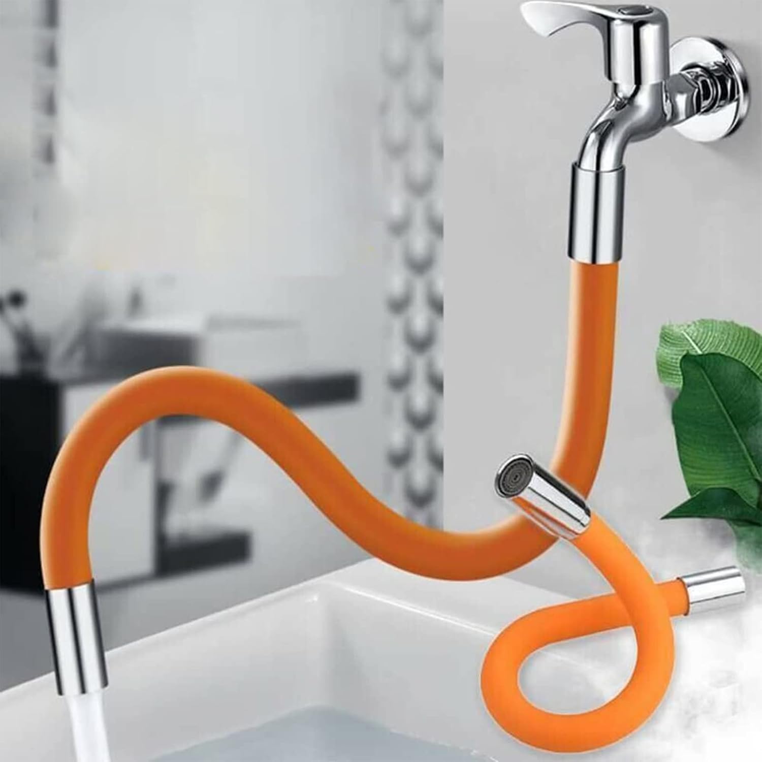 360° Flexibler Verlängerungsschlauch Für Wasserhähne, Ausgestattet Mit Einer Dichtung Und Einem Strahlregler Geeignet Für Wohnungen, Küchen, Badezimmer, Waschbecken, Balkone Und Toiletten.