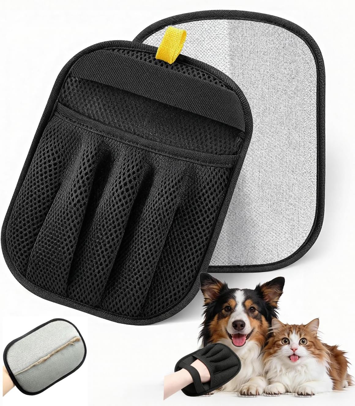 Anti-haar-handschuh Für Katzen Und Hunde (2er-pack) – Wiederverwendbarer Und Waschbarer Elektrostatischer Handschuh – Für Sofas, Teppiche, Autositze, Kleidung Und Möbel