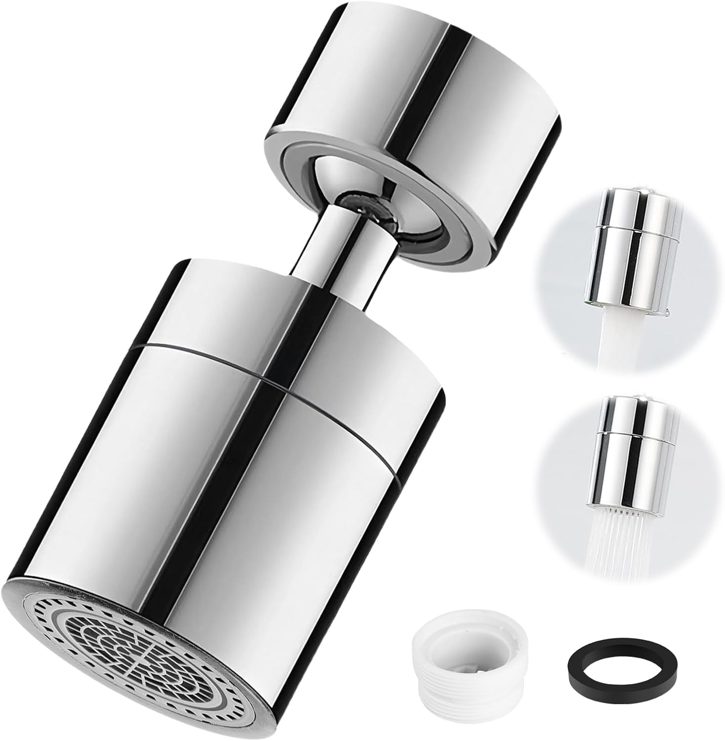 360° Drehbarer Wasserhahn Mit 2 Sprühfunktionen, Luftsprudler Für Küche Und Bad.