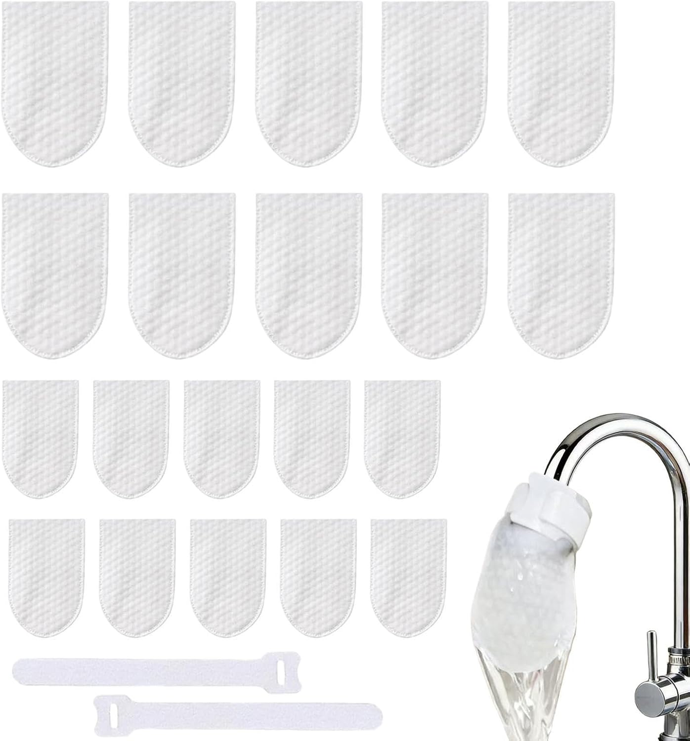 Baumwoll-wasserhahnfilterbeutel – Wasserhahnfilterbeutel, Inklusive Einer Packung Mit 20 Universellen Ersatzbeuteln Für Den Hausgebrauch Hergestellt Aus Porösem Fasergewebe.