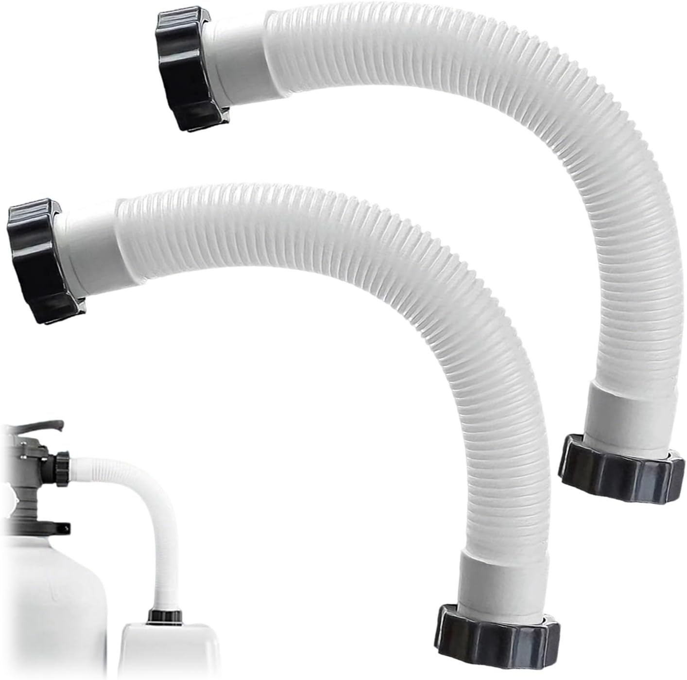 Poolfilterschlauch, 2-teiliger Ersatzschlauch Für Aufstellpools, 40 Cm, Poolschlauch, Poolpumpenschlauch Für Intex, Passend Für Einen 1,5-zoll-anschluss