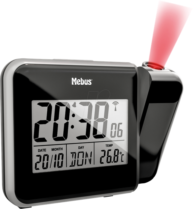 MEBUS 42425 - Funkwecker digital, Projektion, Temperatur