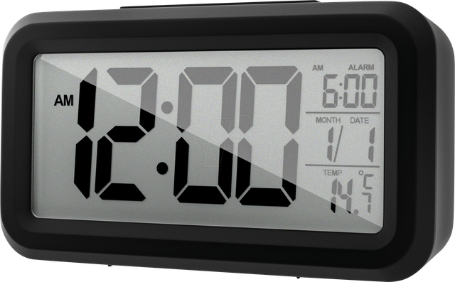 MEBUS 42435 - Quarz-Wecker digital, Lichtsensor,Temperatur