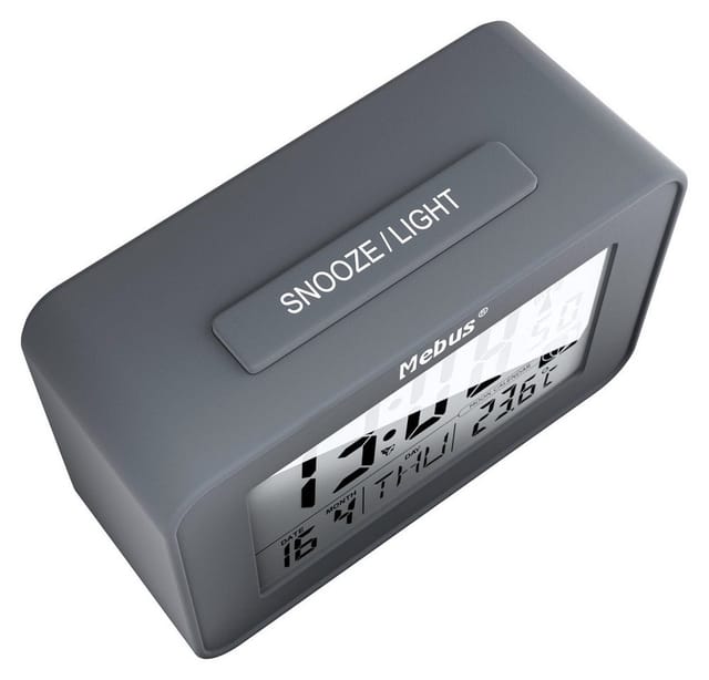 MEBUS 51460 - Funkwecker digital, Mondphasenanzeige, schwarz