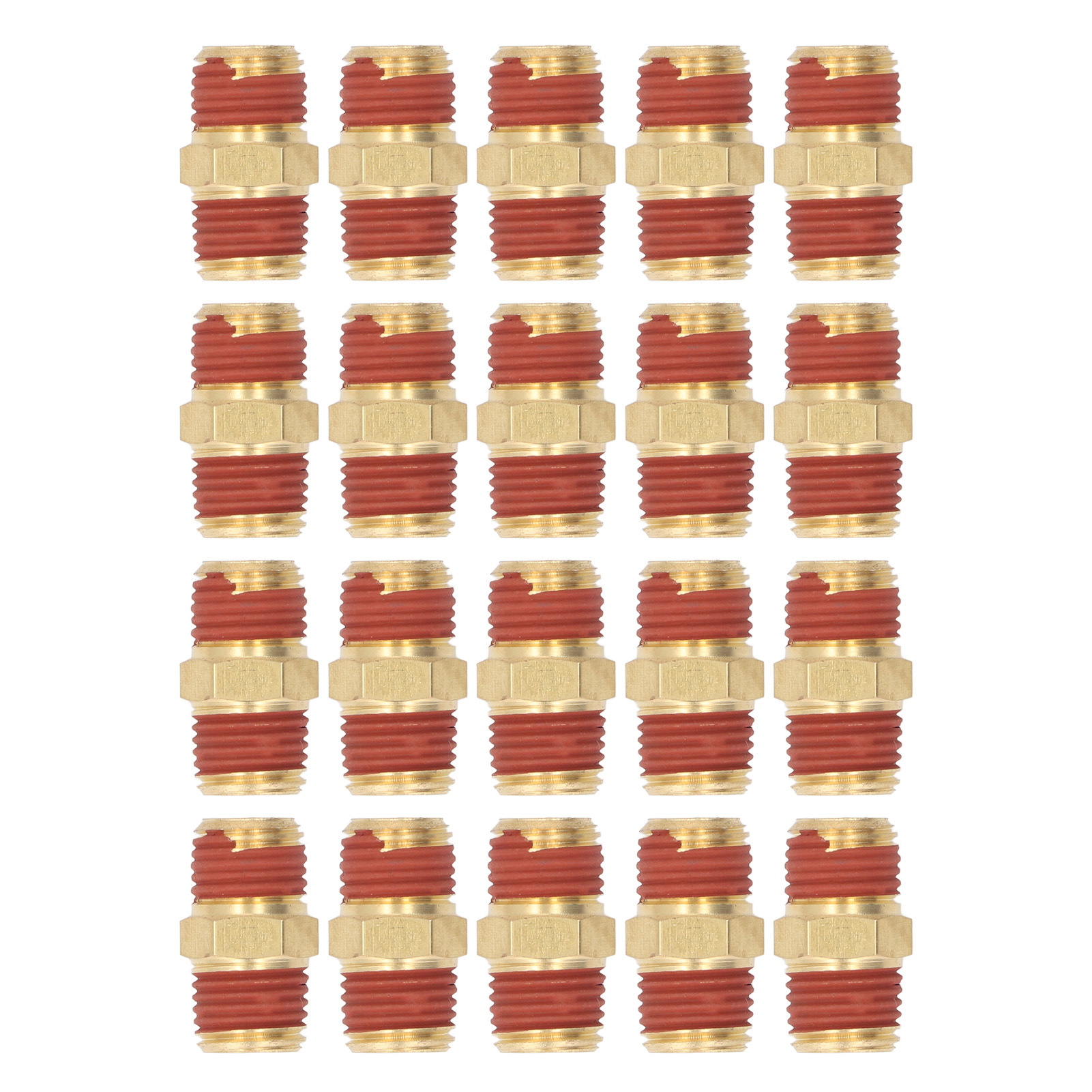 Packung Mit 20 Sechskant-außengewindeanschlüssen 1/4 Npt Auf 1/4 Npt Aus Messing Mit Luftdichter Gummidichtung Für Luftschläuche.