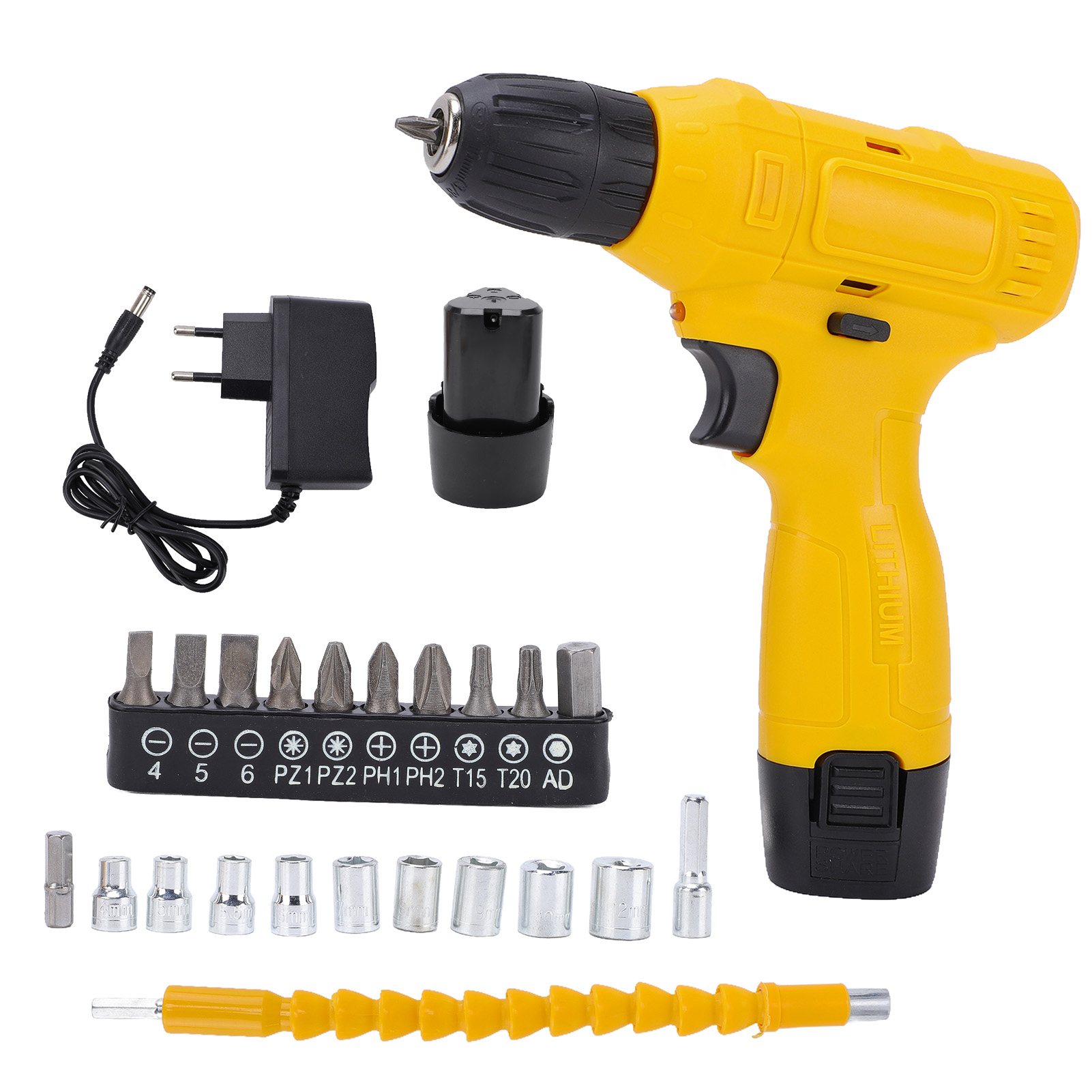 12v Akku-bohrschrauber, 3/8" Bohrfutter, Elektrischer Schraubendreher, Ergonomisches Design, Led-licht, Akku Und Ladegerät Inklusive Für Professionelle Und Heimwerkerarbeiten (eu-stecker).