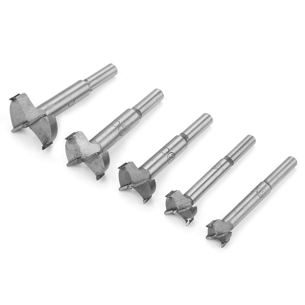 Set Mit 5 Hochfesten Flachbohrern Aus Stahl Von 15 Bis 35 Mm Für Die Holzbearbeitung