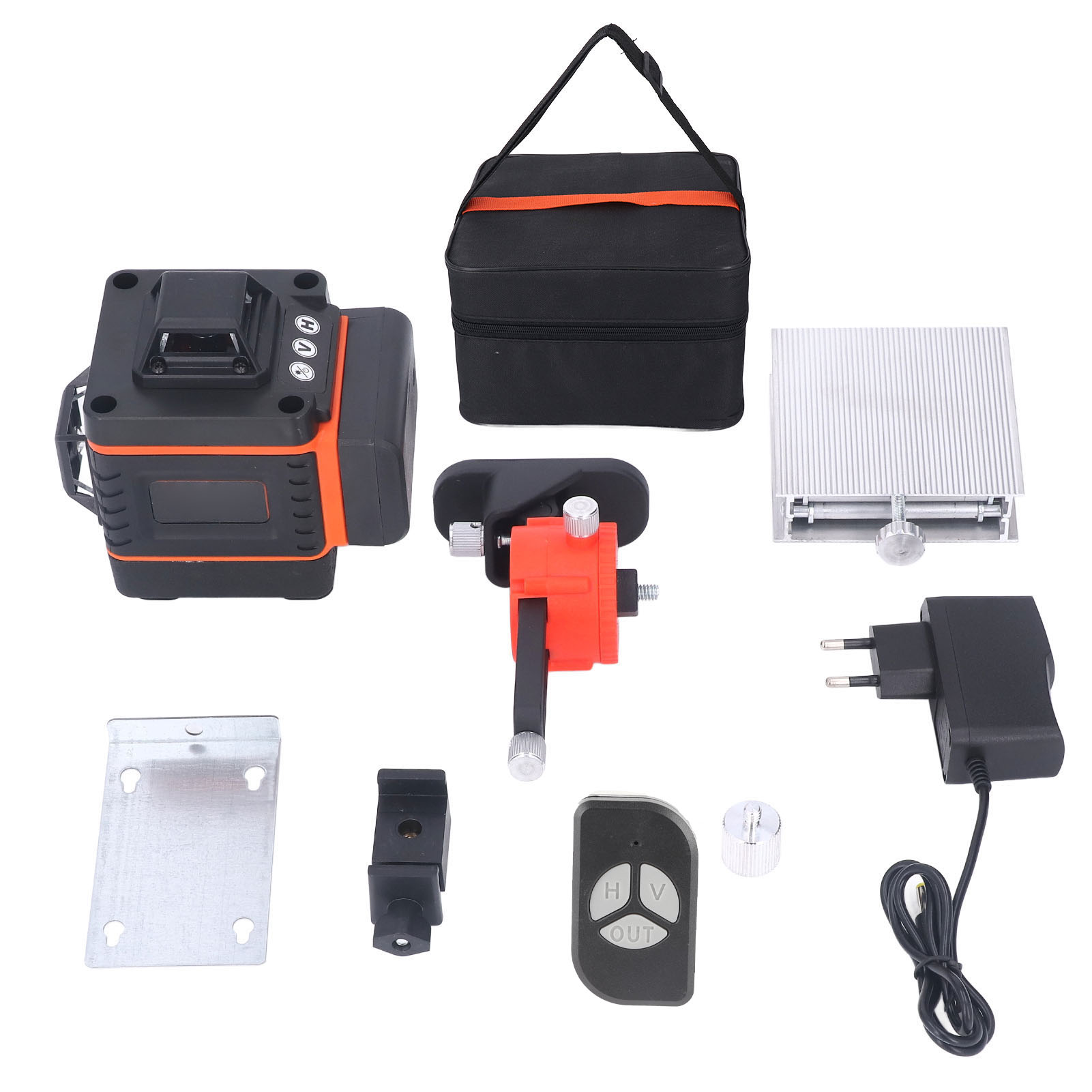 4d-laser-nivelliergerät Mit Grünem Und Orangem Strahl, 16 Linien, 4 X 360°, Schutzart Ip54, Hohe Präzision, Selbstnivellierend, 100–240 V, Eu-stecker