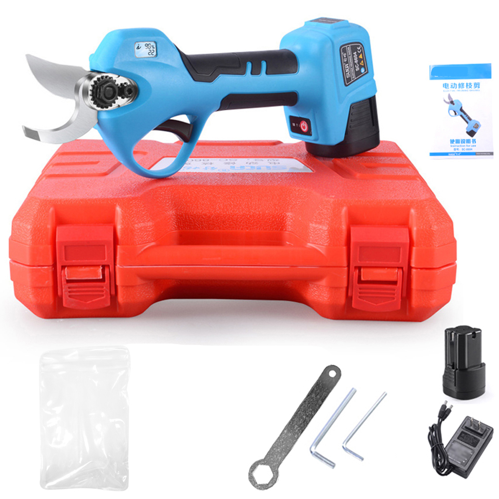 Akku-gartenschere (16,8 V), Bürstenloser Motor, Elektrische Schere, 28-mm-klinge, Effizientes Werkzeug Zum Schneiden Von Obstbäumen Und Bonsai, Gartengerät