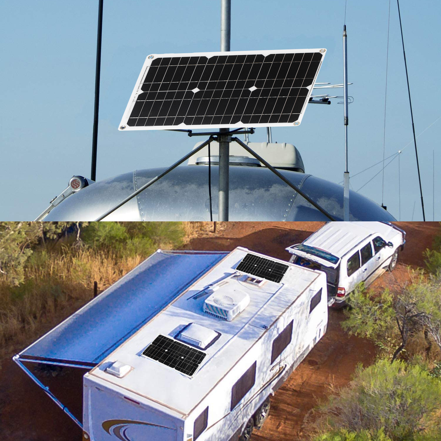 18-w-12-v-off-grid-solarpanel-set, Monokristallines Modul Mit Solarladeregler Und Sae-anschlusskabel-set