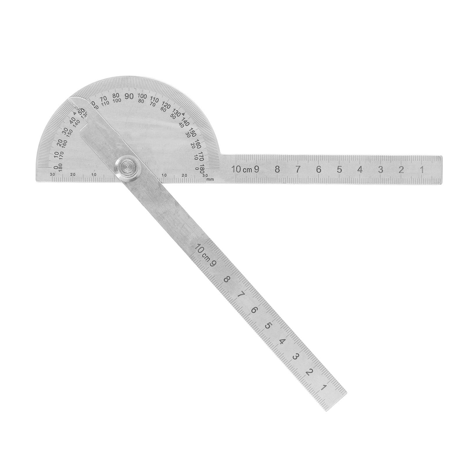 180°-doppelarmlineal Mit Verstellbarem Winkelmesser (0–10 Cm) Aus Edelstahl Für Holzbearbeitung Und Maschinenbau