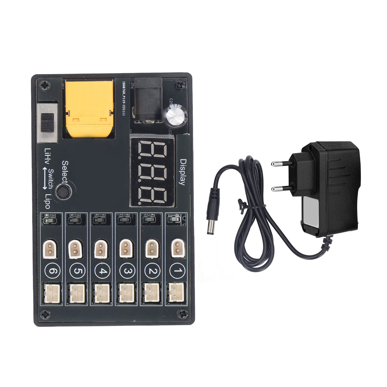 1s Lipo Lihv 6-port 6-kanal-ladegerät Für Elektrowerkzeuge Mit Unterspannungsschutz, Eu-stecker 100–240 V