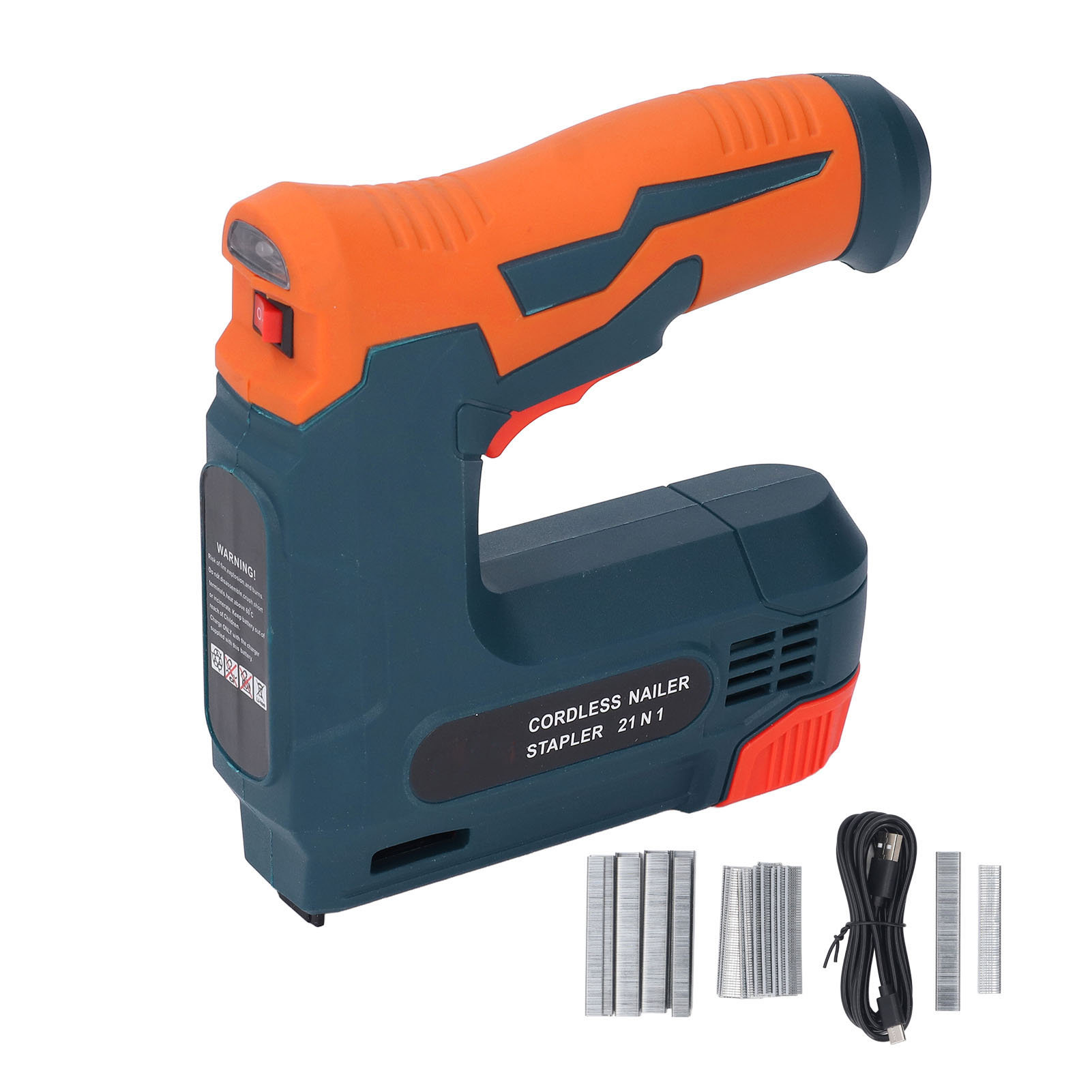 2-in-1 Kabelloser Elektrotacker Mit 2.000 Klammern, 3,7-v-usb-ladegerät Und Akku Für Polsterhölzer.