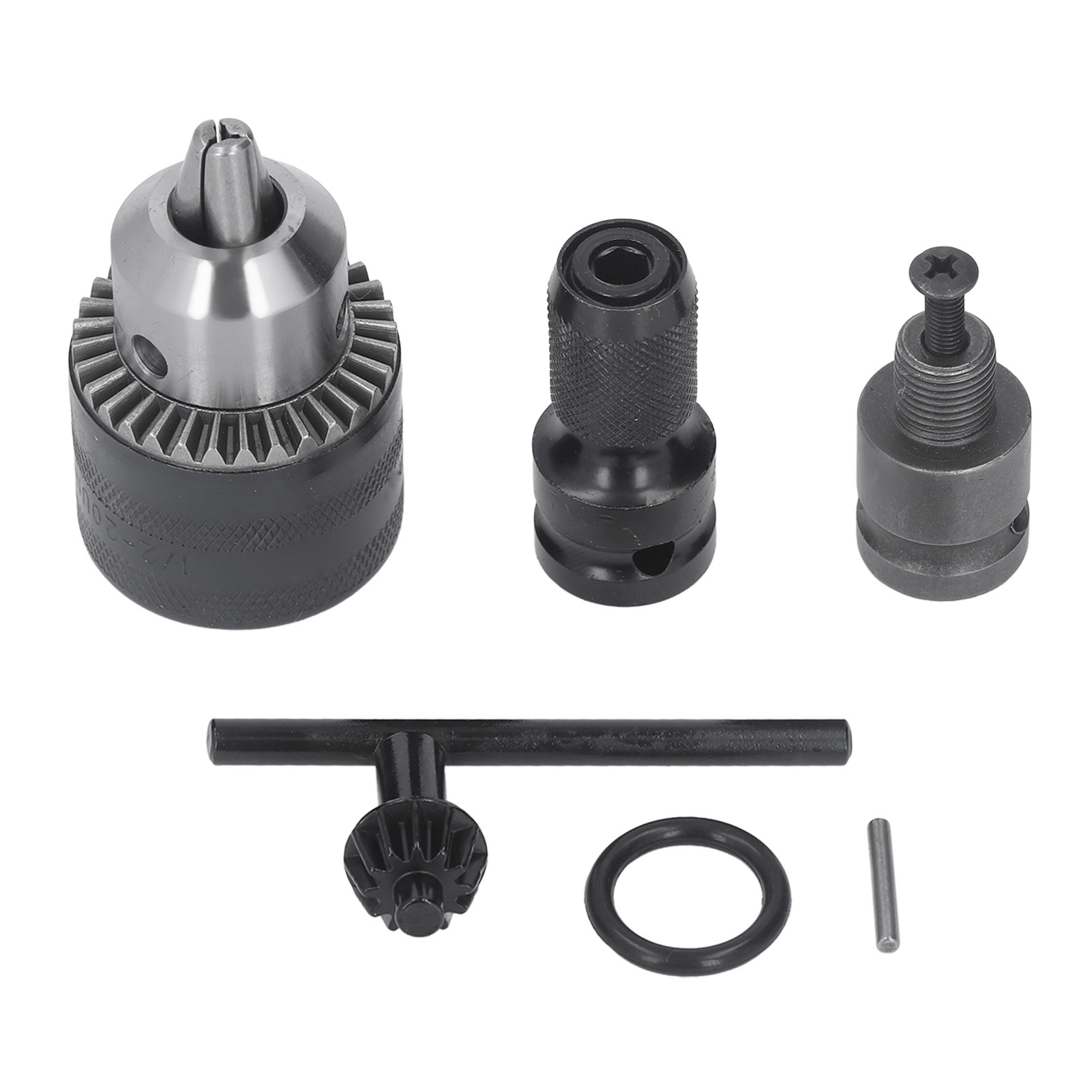 1/16-1/2" 3-backen-bohrfutter Mit Spannschlüssel Für Pneumatischen Schlagschrauber, Fräsmaschine Und Drehbank