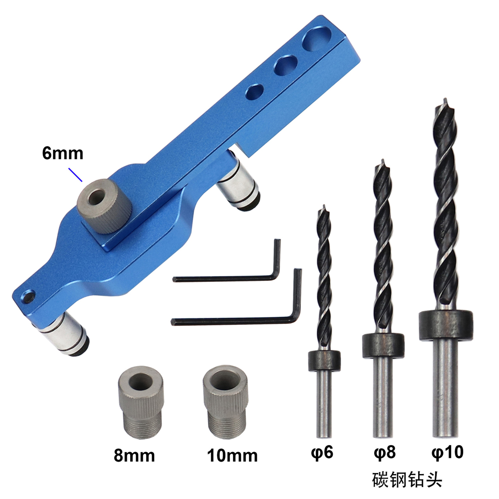 3-in-1-bohrwerkzeug Mit Automatischer Zentrierschablone Und Dübelstanze (6/8/10 Mm) Für Heimwerker-holzarbeiten.