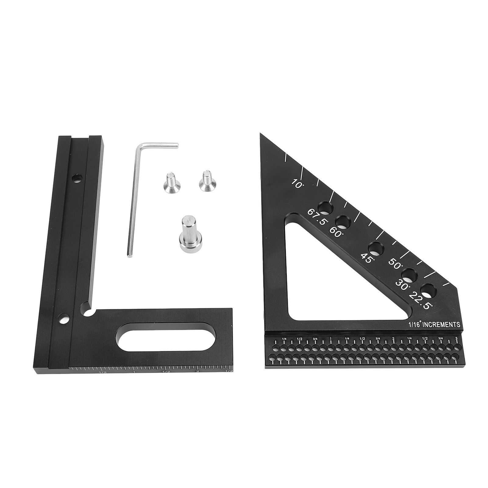 3d-mehrwinkel-messlineal 45°/90° Aus Aluminiumlegierung Für Holzbearbeitung, Winkelmesser, Gehrungslehre, Dreieckszeichnungsschablone