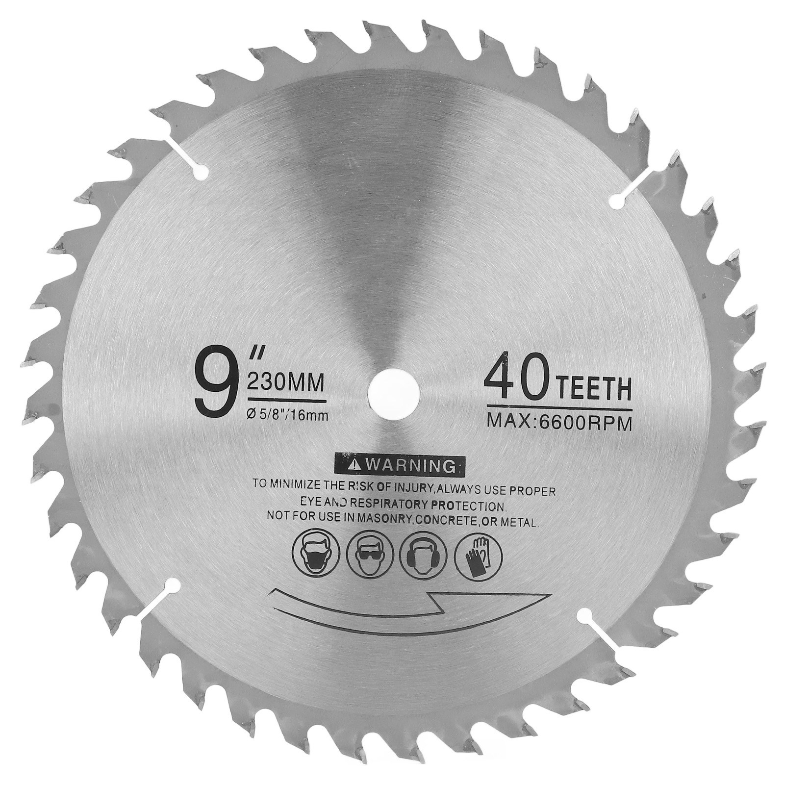 Kreissägeblatt Aus Hartmetall Mit 40 Zähnen, 9 Zoll Durchmesser, 6600 U/min, Schnell Und Präzise, Für Die Holzbearbeitung