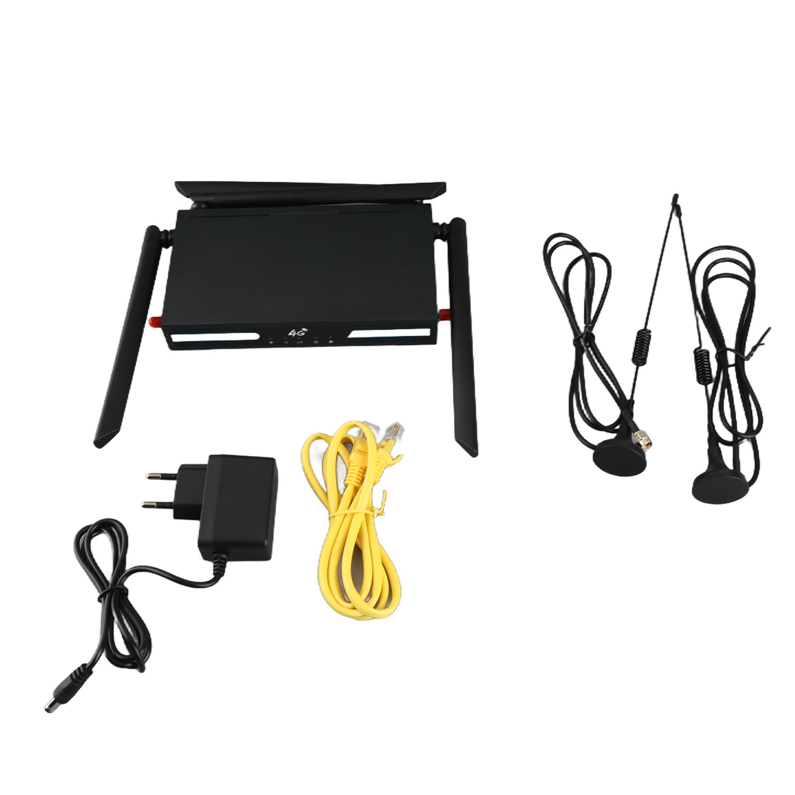 Entsperrter Indoor-4g-lte-cpe-router, 300-mbit/s-wlan-modem Mit 6 Antennen, Sim-kartensteckplatz Und Europäischem Stecker.