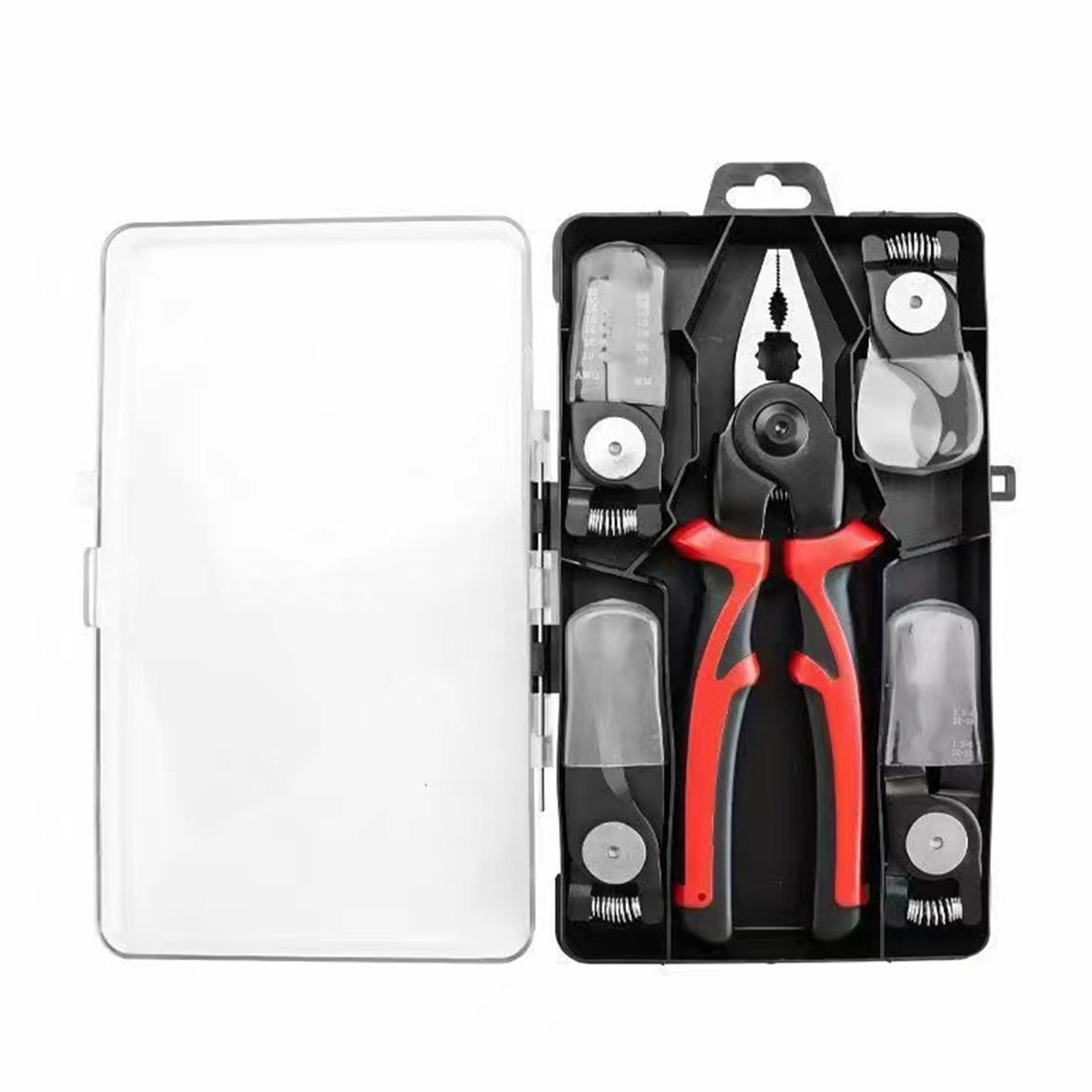 Set Aus 5 Austauschbaren Backenzangen, Werkzeugstahl-handzangen Zum Abisolieren, Crimpen Und Schneiden Von Drähten.