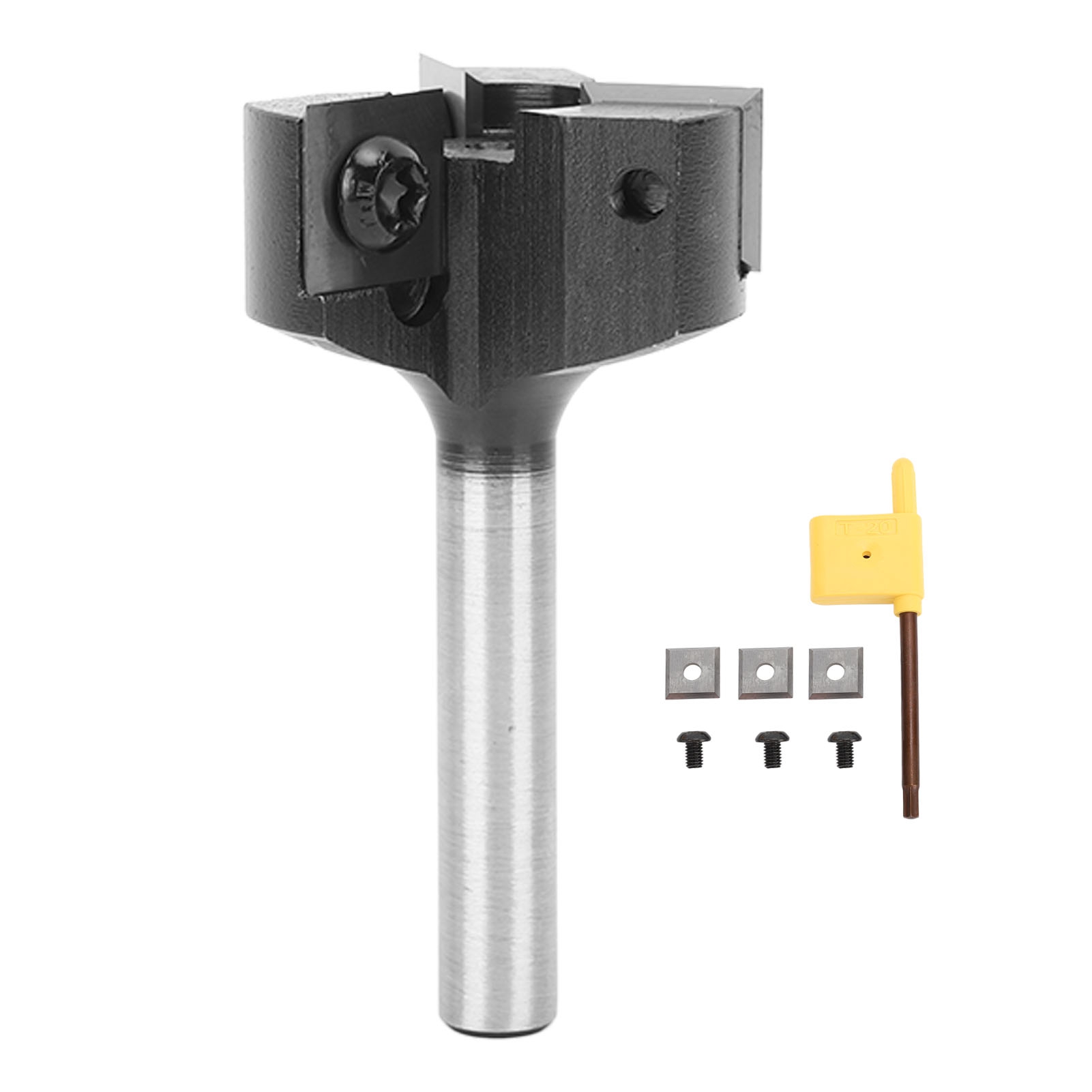 T-förmiger Planfräser, 3 Schneiden, 8 Mm Schaft Und 1-1/4 Zoll Schnittdurchmesser, Mit 3-schneidiger Wendeschneidplatte.
