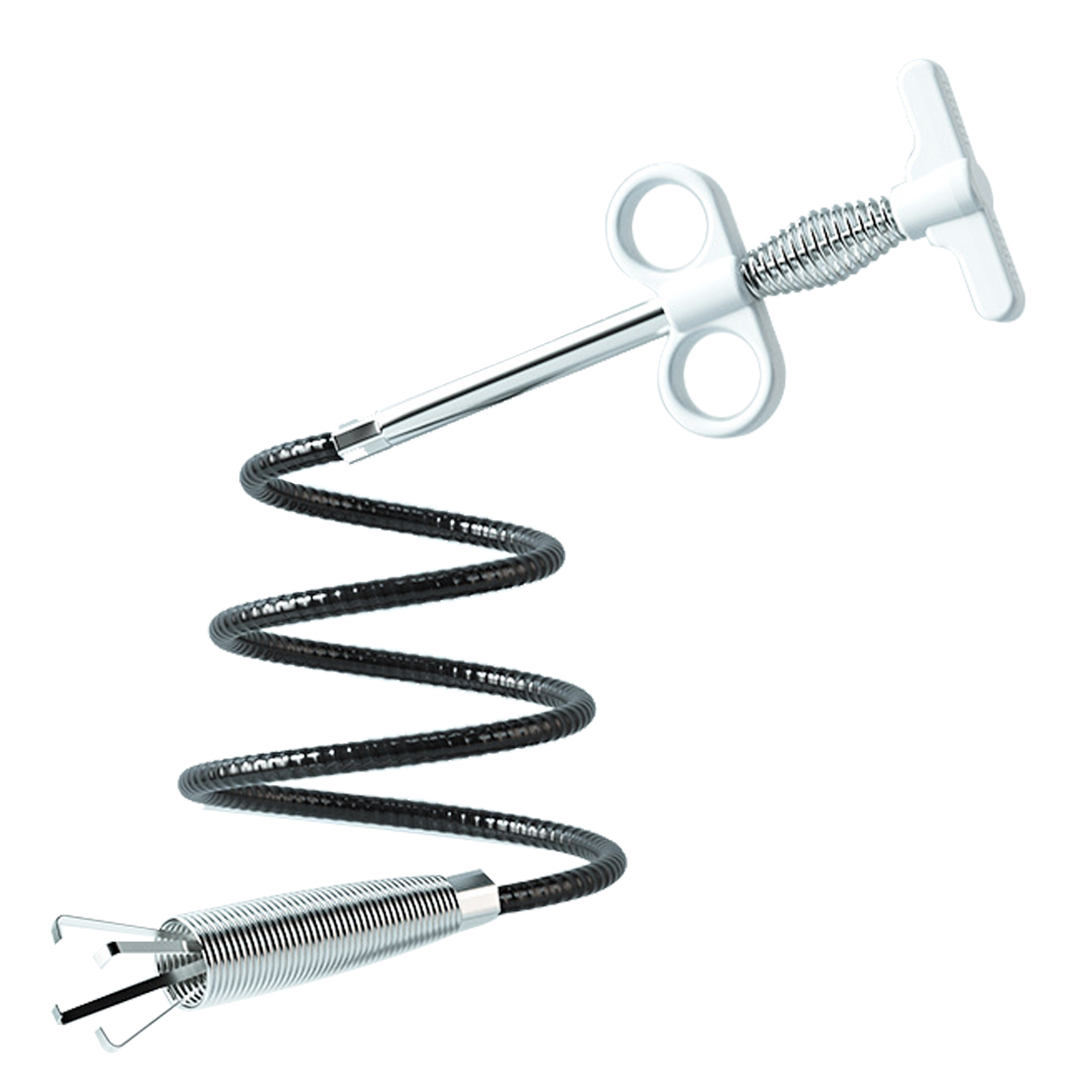 Flexible Greifzange Zum Reinigen Von Verstopften Abflüssen In Spülbecken, Küche Und Toilette (weiß, 60 Cm).