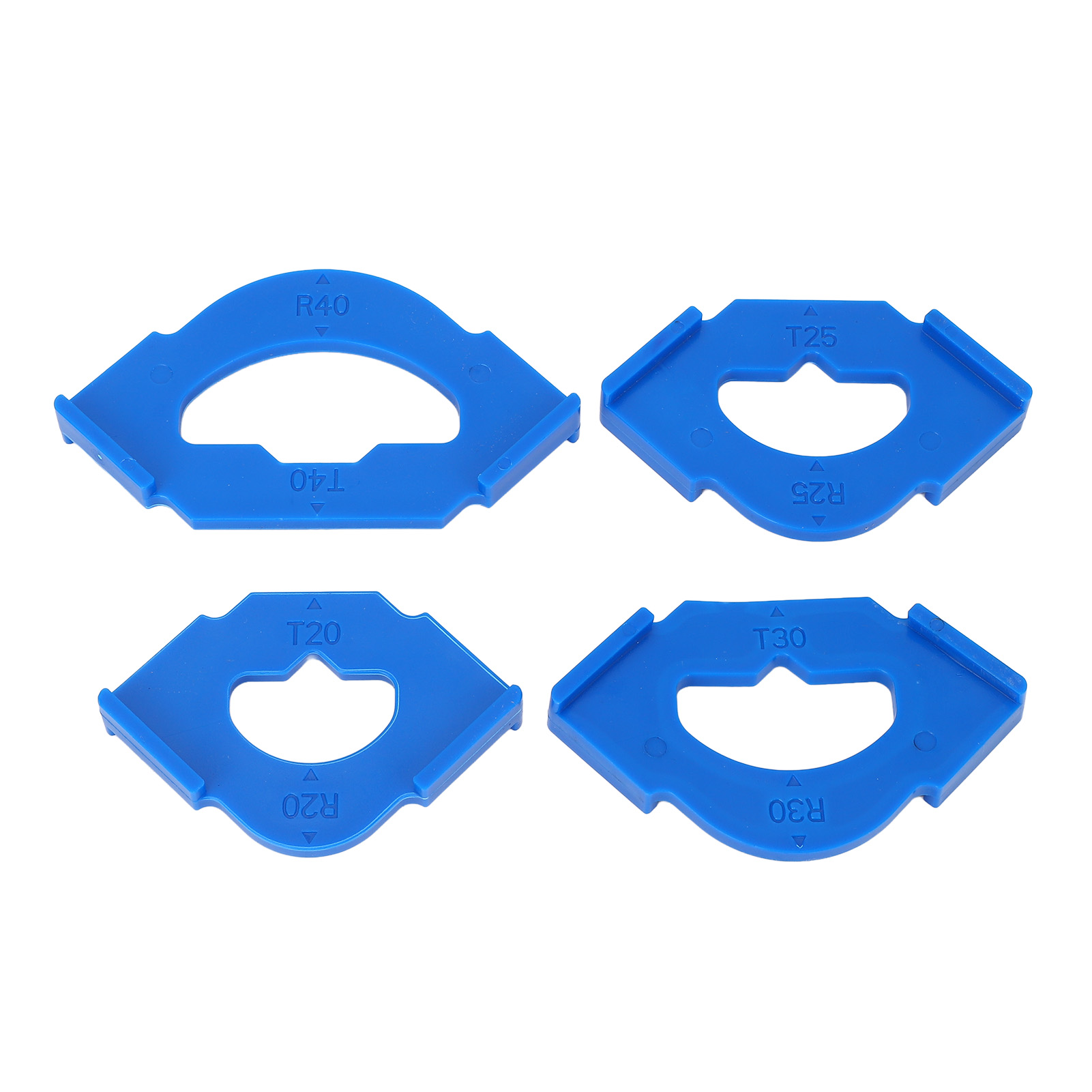 Abgerundete Eckenradius-schablone Für Die Holzbearbeitung (4er-set) Aus Kunststoff R20t20, R25t25, R30t30, R40t40, Schnellspann-fräsradius-set.