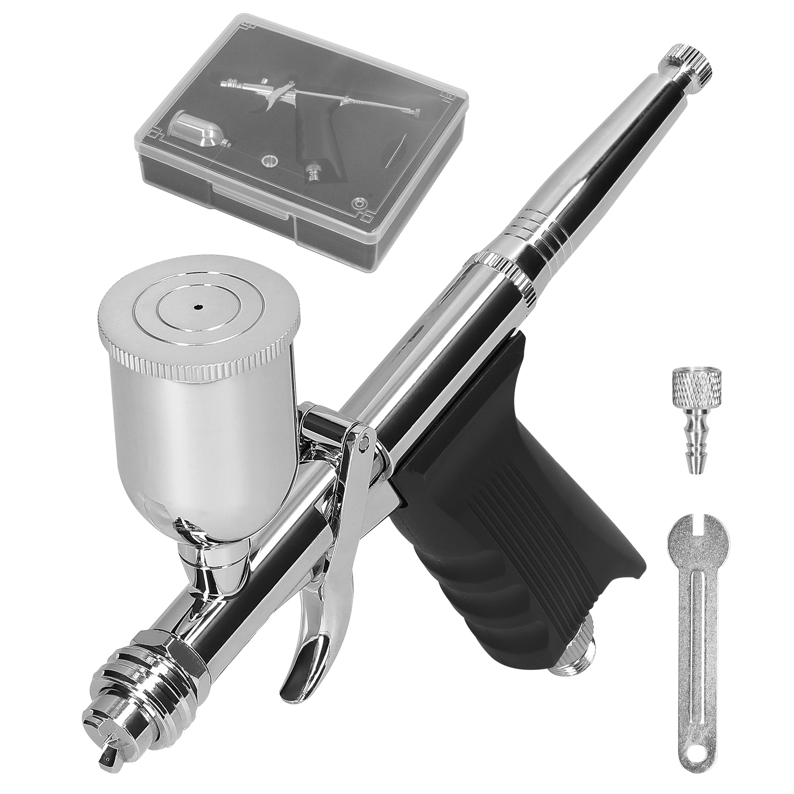 T217b Airbrush-set: Tragbare Airbrush Mit 15 Cm³ Farbbechern Für Modellautos, Diy-malerei, Make-up, Nagelkunst Und Tortendekoration.