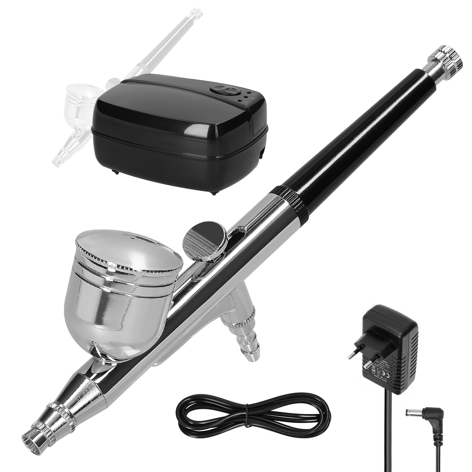 Professionelles Multifunktions-airbrush-set Mit 18-psi-kompressor, 3-stufiger Pumpe Und Airbrush-stift Für Modellautos, Make-up, Nageldesign, Malerei Und Tortendekoration. Verwendung Mit Einem Farbbec