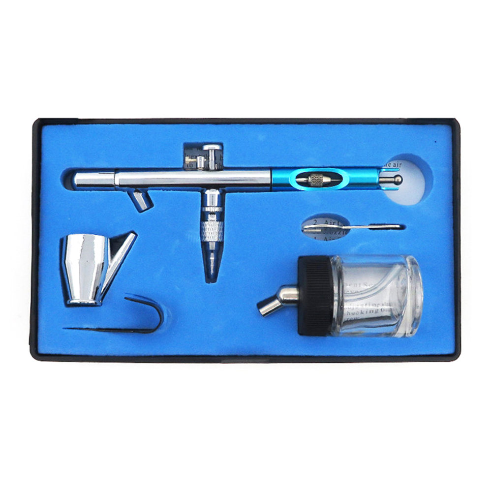 Doppelwirkendes Saugrohr-airbrush-set Mit 0,35 Mm Düse Und 5 Cc Und 22 Cc Farbbehältern Zum Malen, Nageldesign, Tätowieren Und Tortendekoration (typ 1)
