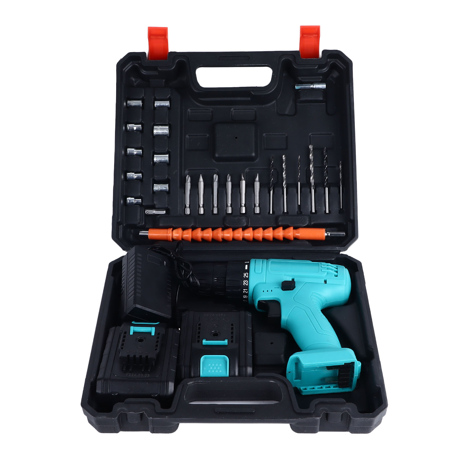 Tragbarer, Wiederaufladbarer Lithium-elektrobohrer Mit 2 X 21v-akkus