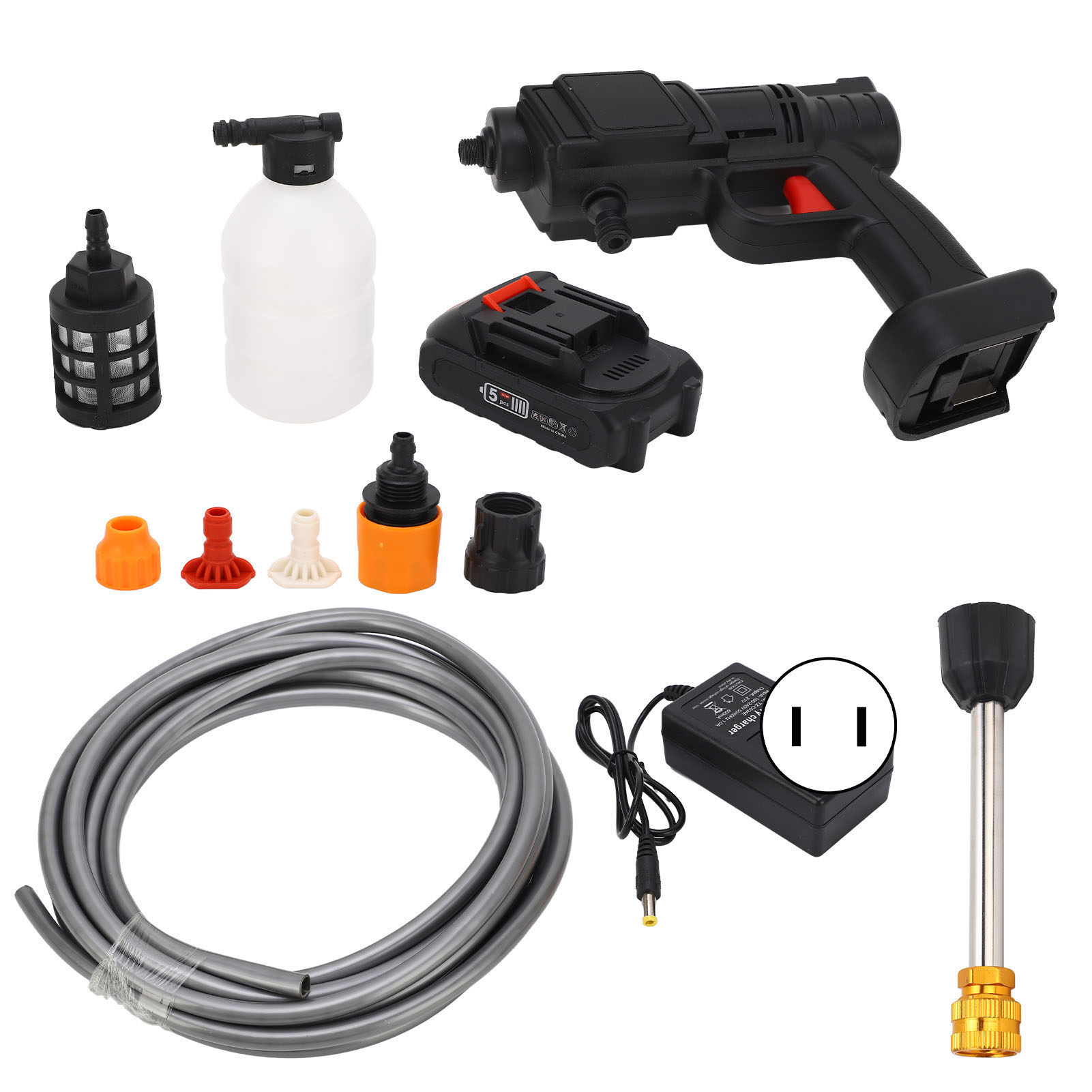 Akku-auto-hochdruckreiniger, Multifunktionaler Tragbarer Elektrischer Hochdruckreiniger 100–240 V, Us-stecker