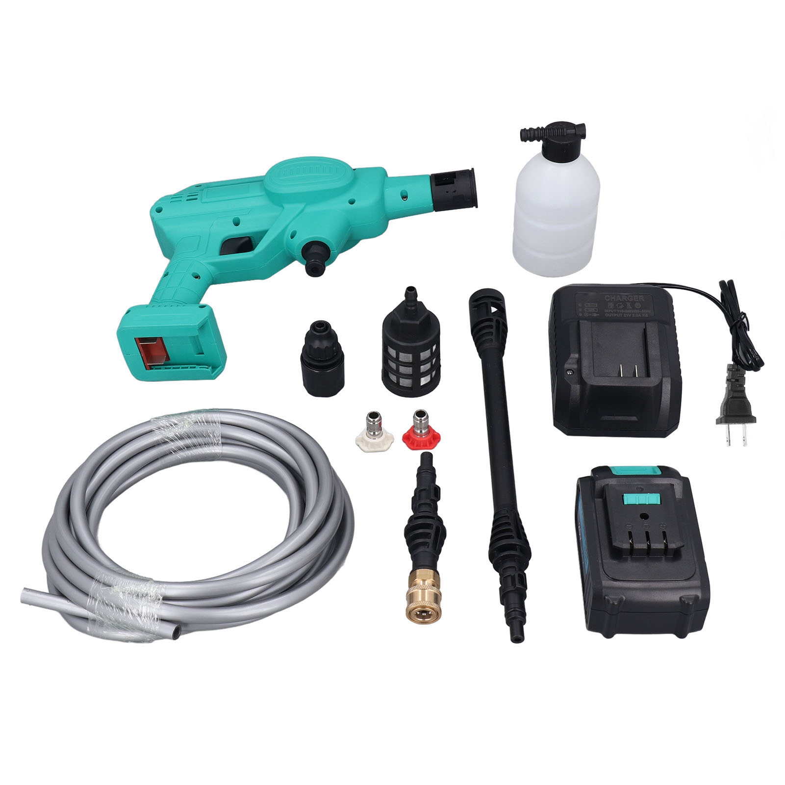 Akku-hochdruckreiniger, 3,5 Mpa, 20-v-akku (5000 Mah), Tragbar, Für Böden Und Autos, 110–240-v-us-stecker