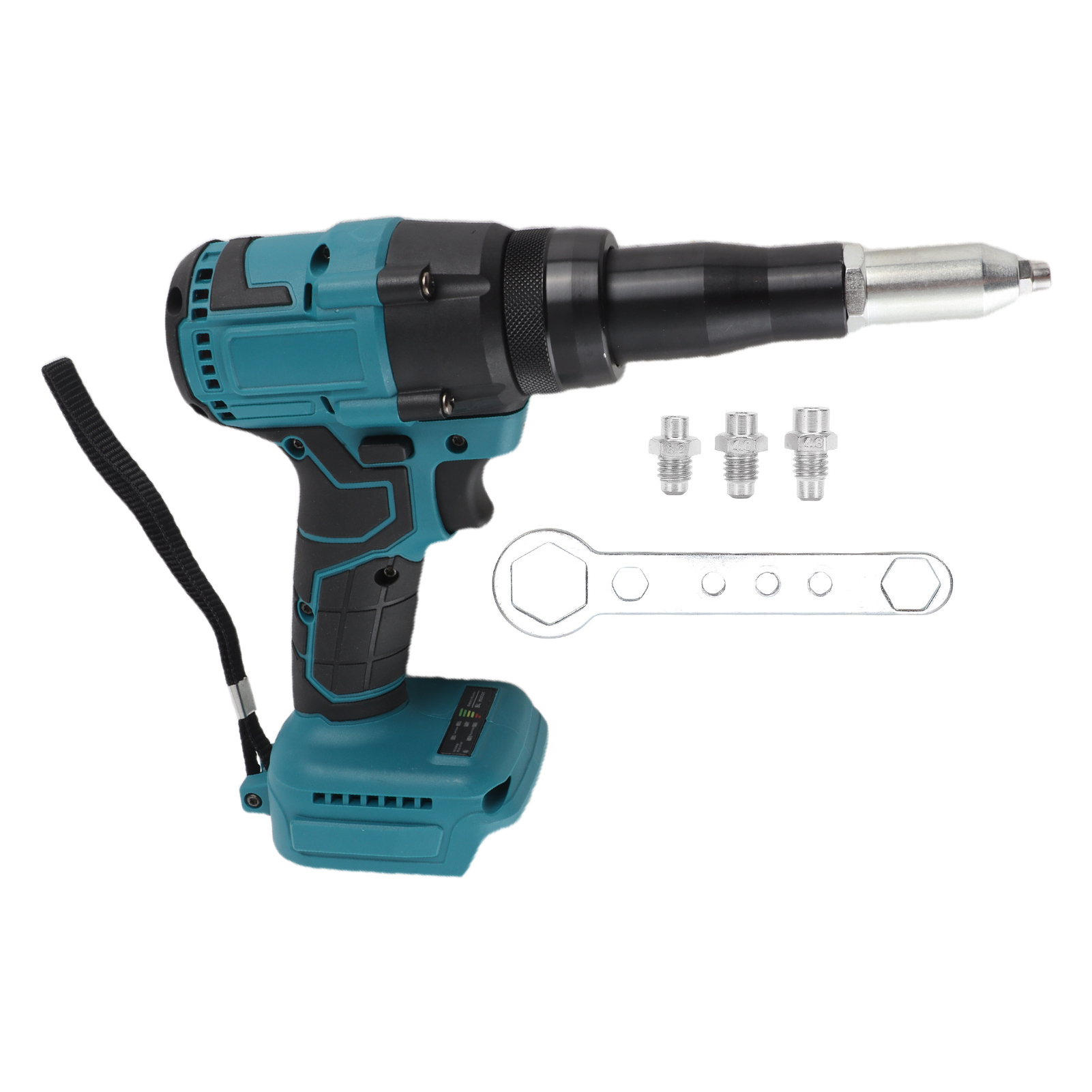 Akku-nietgerät Mit Bürstenlosem Motor, Kompatibel Mit 18-v-akkus, Mit Led-licht Und Hohem Drehmoment Für Aluminiumnieten Von 3,2 Bis 4,8 Mm (1/8 Bis 3/16 Zoll), Ideal Für Bau- Und Metallbearbeitung. N
