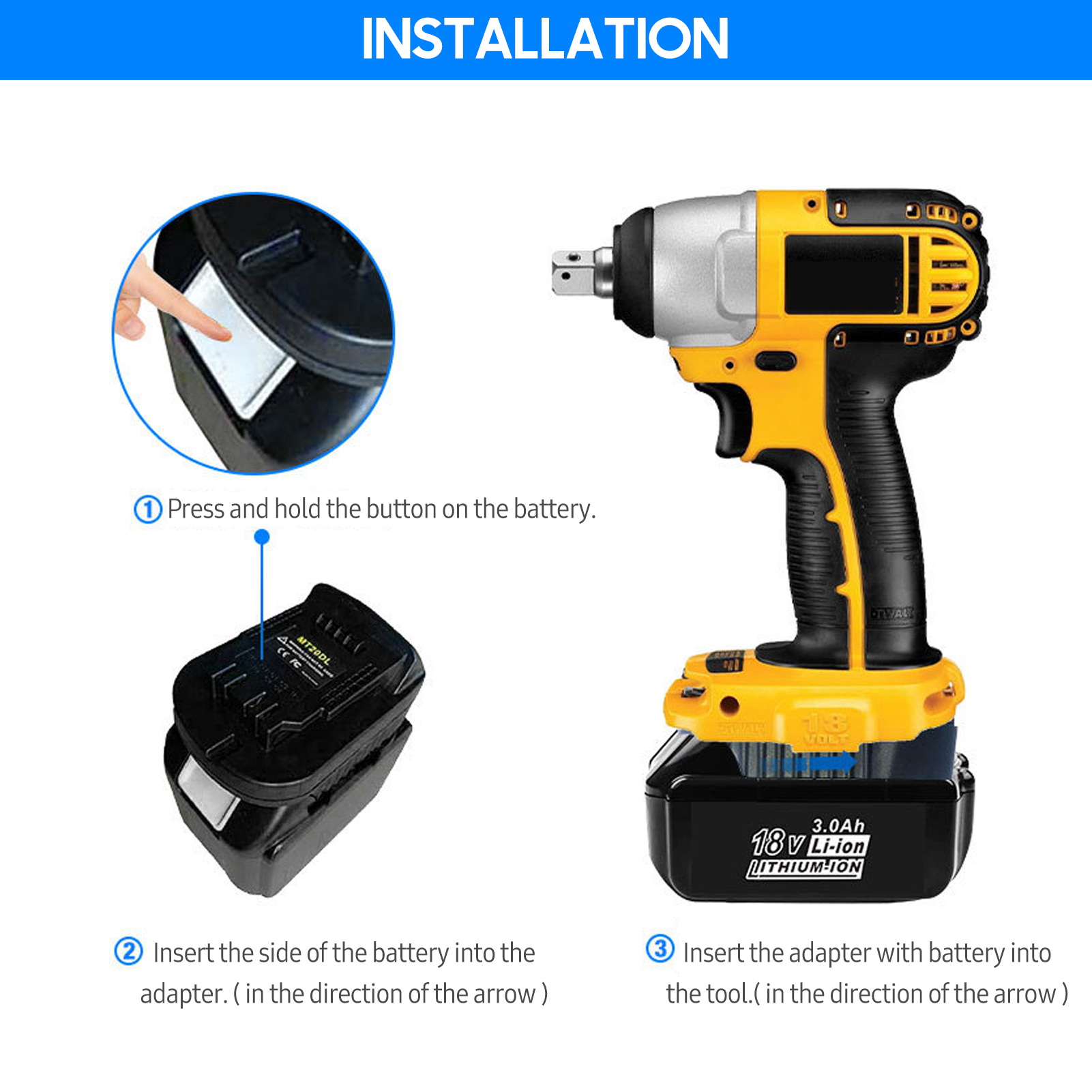Ersatz-akkukonverter-adapter Zur Umwandlung Eines Makita 18v-20v Lithium-akkus In Einen Dewalt 20v Elektrowerkzeug-akku