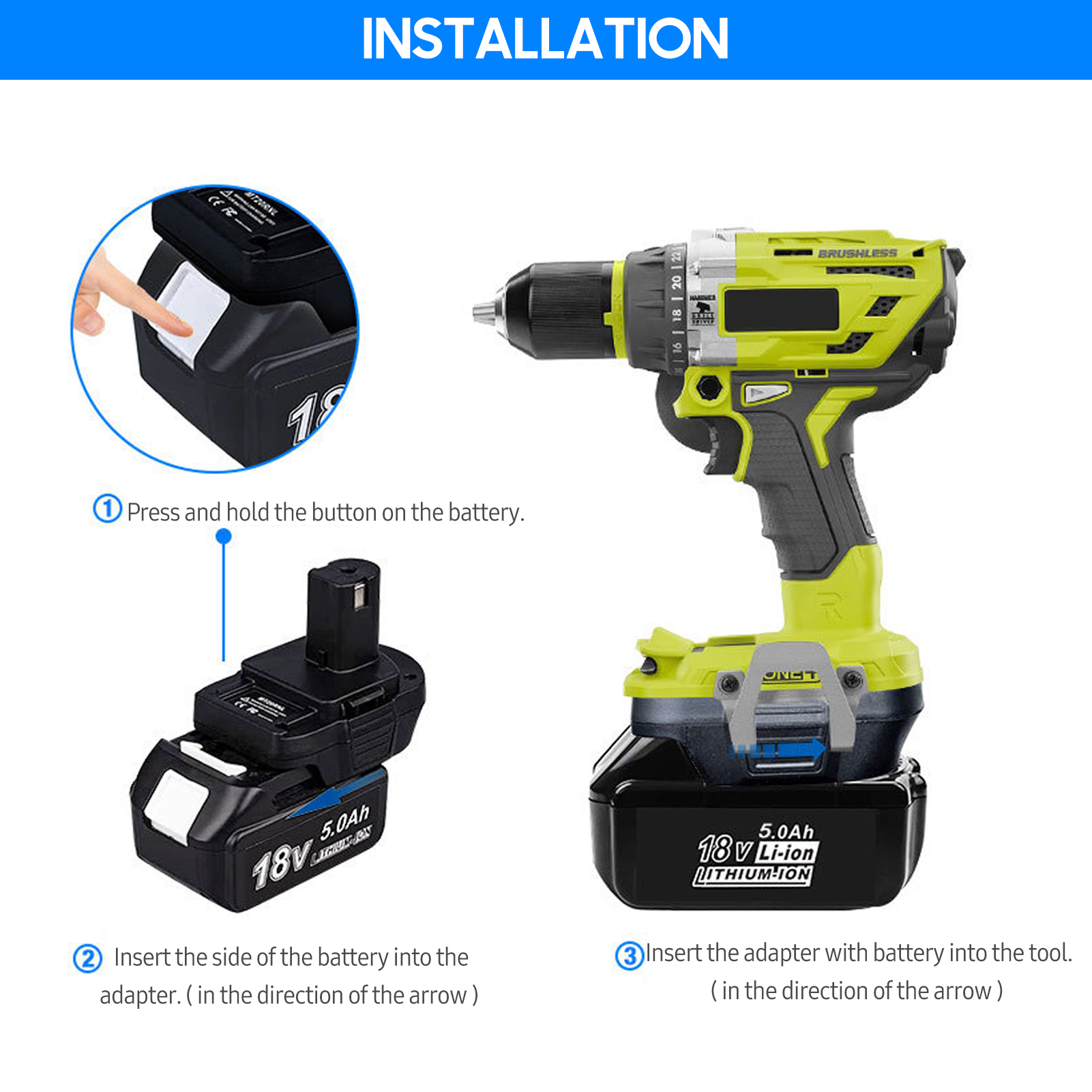 Ersatz-akkuadapter Zur Umwandlung Eines Makita 18v-20v Lithium-akkus In Einen Ryobi 18v Akku Für Elektrowerkzeuge