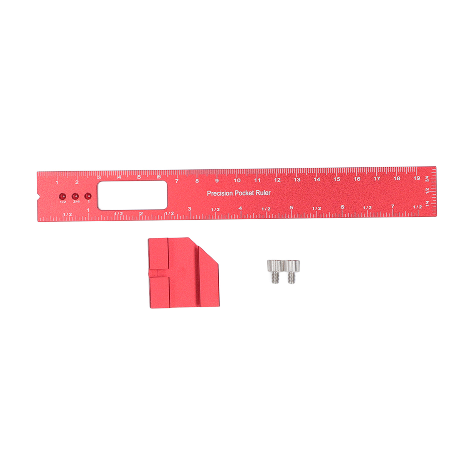 20 Cm (8 Zoll) Langer Holzbearbeitungslineal Aus Aluminiumlegierung, Markierungs- Und Messwerkzeug Mit Verschiebbarem Positionierblock