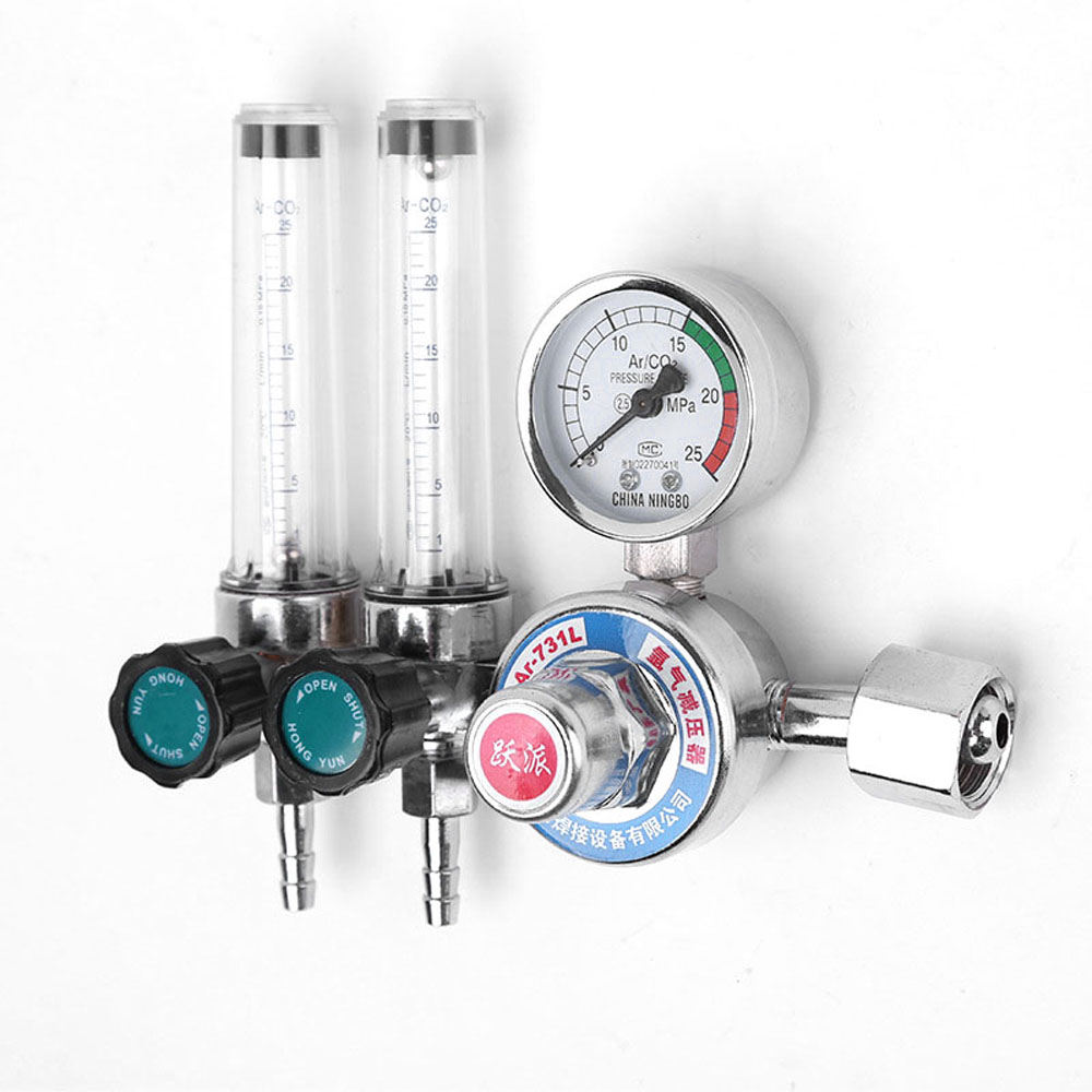 Stoßfester Druckregler Für Argongas 0-25 Mpa, Doppelrohr-manometer, Leichter, Tragbarer Durchflussmesser Aus Zinklegierung