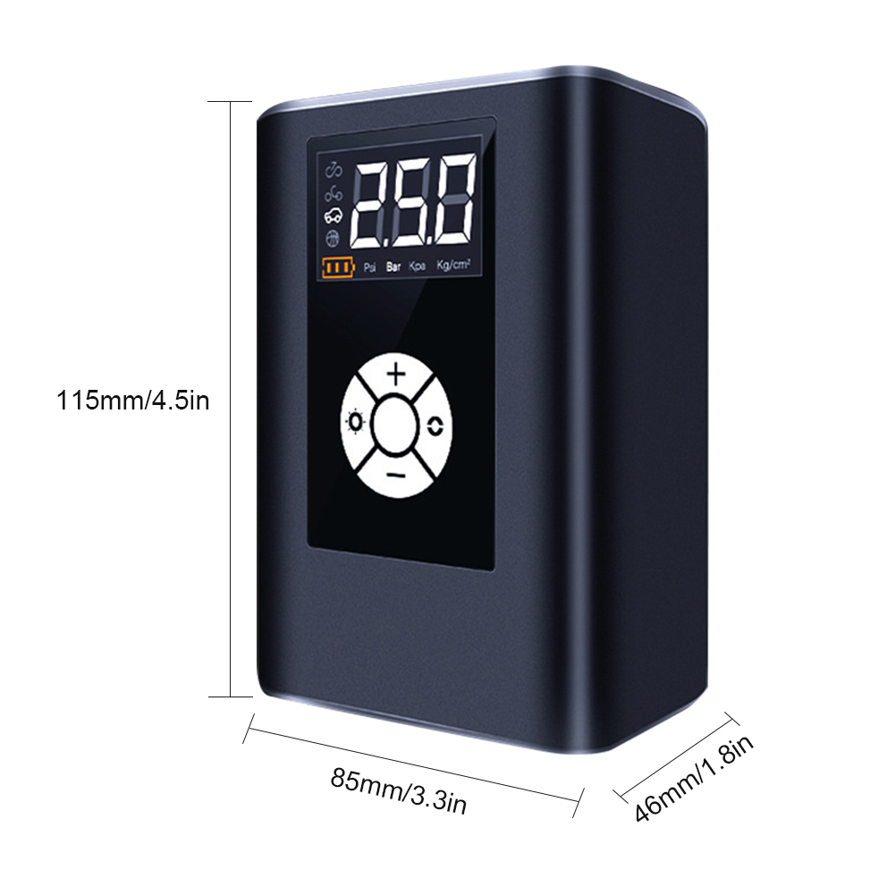 Tragbare, Multifunktionale Akku-luftpumpe Mit 2,5-zoll-digitalanzeige, 120 W, 40 L/min, Für Autos Und Fahrräder. Druckanzeigeleuchte, Automatische Nachfüllung.